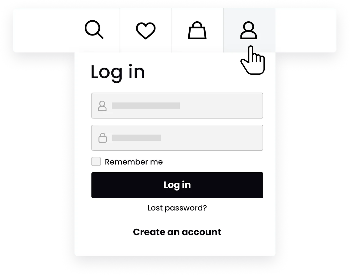 drop-down login